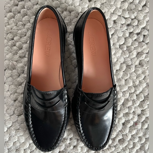 New J.Crew Winona lug-sole penny loafers in spazzolato leather size 8 - Picture 2 of 11